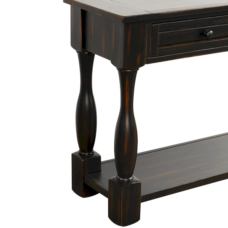 Table console Nestfair de 162 cm de large avec tiroirs et étagère