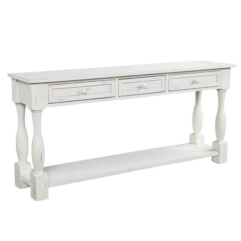 Table console Nestfair de 162 cm de large avec tiroirs et étagère