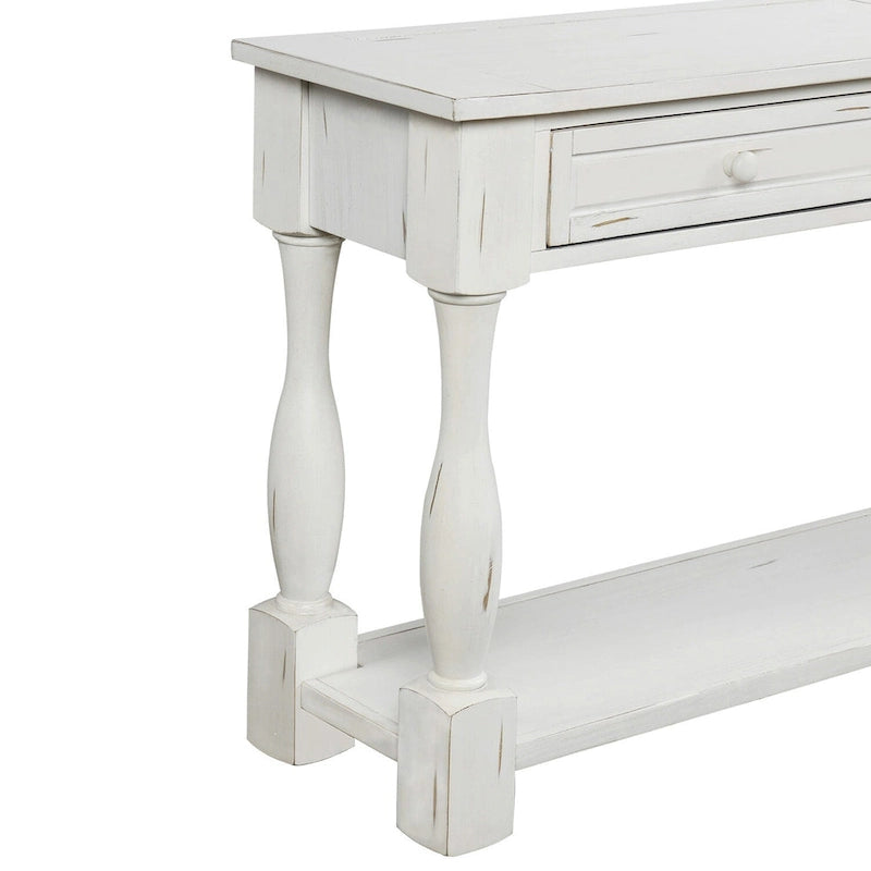 Table console Nestfair de 162 cm de large avec tiroirs et étagère