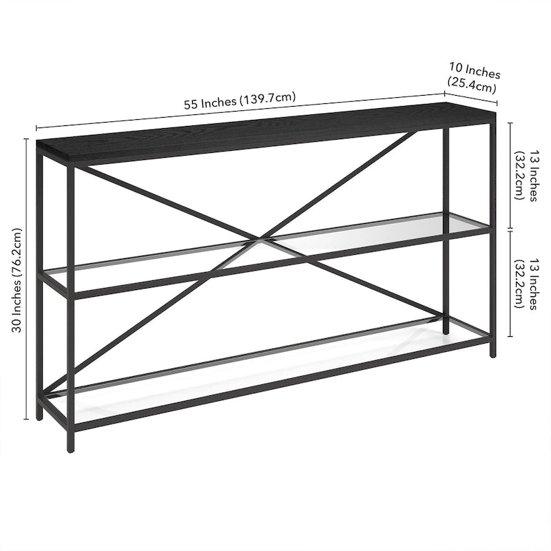 Fionn Table console rectangulaire large de 55 po - 55 po de large