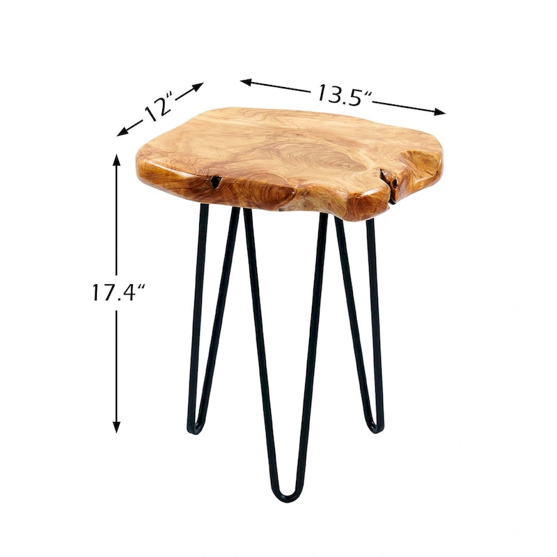 Support Naturel en Racines de Cèdre avec 3 Pieds Épingle - 13,5 x 12 x 19