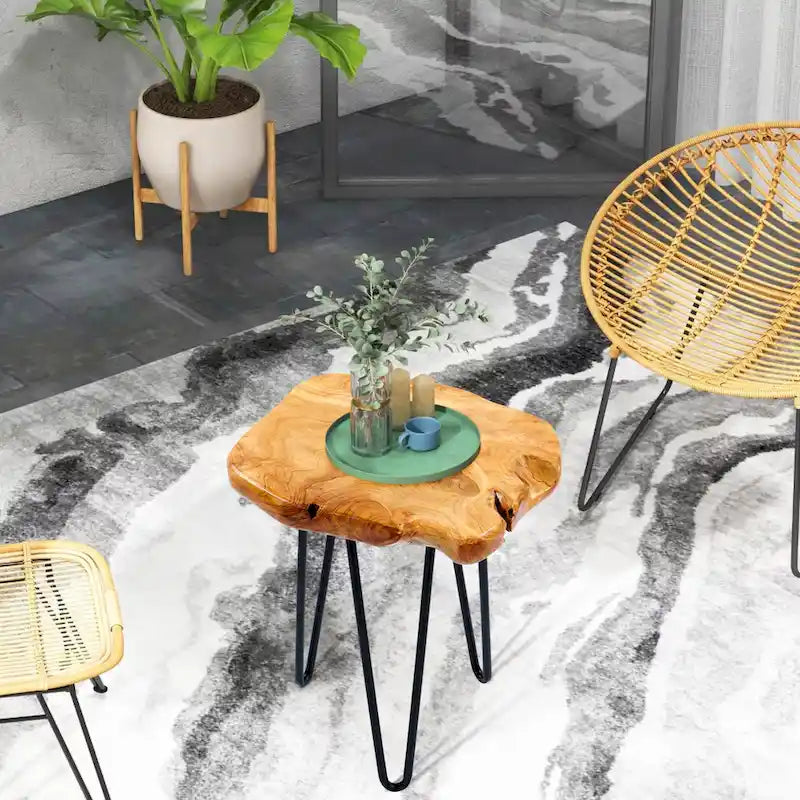 Support Naturel en Racines de Cèdre avec 3 Pieds Épingle - 13,5 x 12 x 19