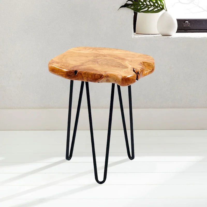 Support Naturel en Racines de Cèdre avec 3 Pieds Épingle - 13,5 x 12 x 19