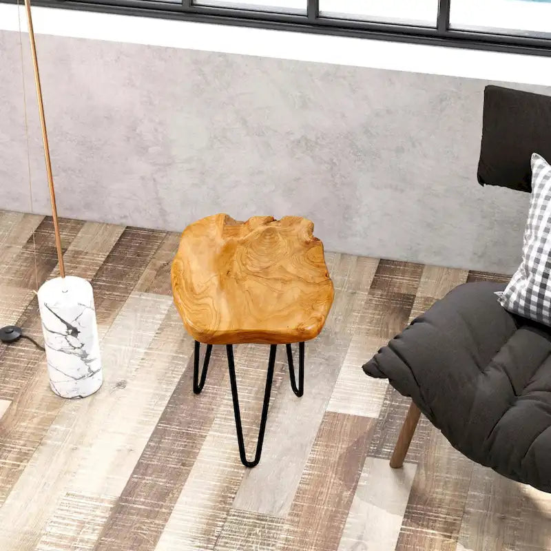 Support Naturel en Racines de Cèdre avec 3 Pieds Épingle - 13,5 x 12 x 19