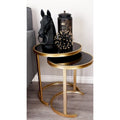 Tables d'appoint accentuées en métal noir/doré (paquet de 3)