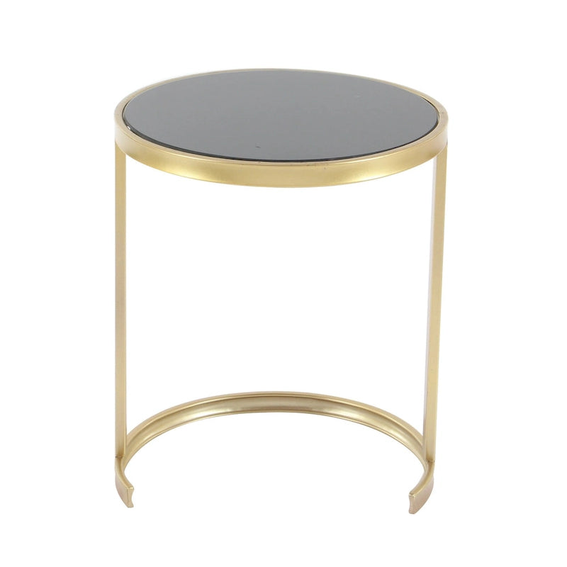 Tables d'appoint accentuées en métal noir/doré (paquet de 3)
