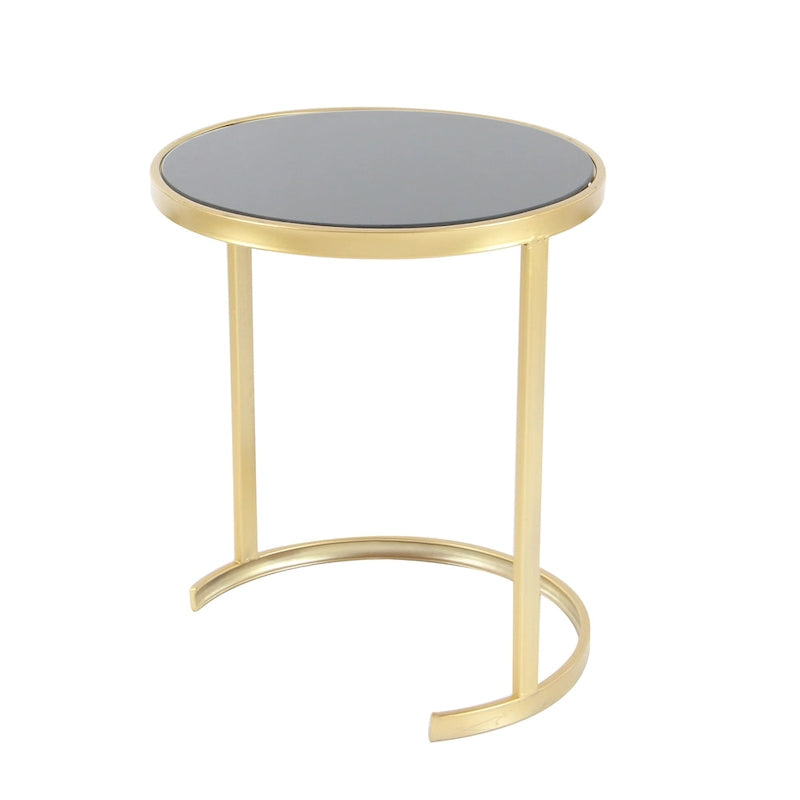 Tables d'appoint accentuées en métal noir/doré (paquet de 3)