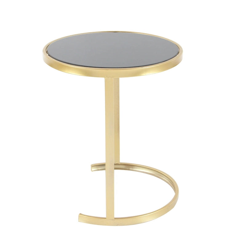 Tables d'appoint accentuées en métal noir/doré (paquet de 3)