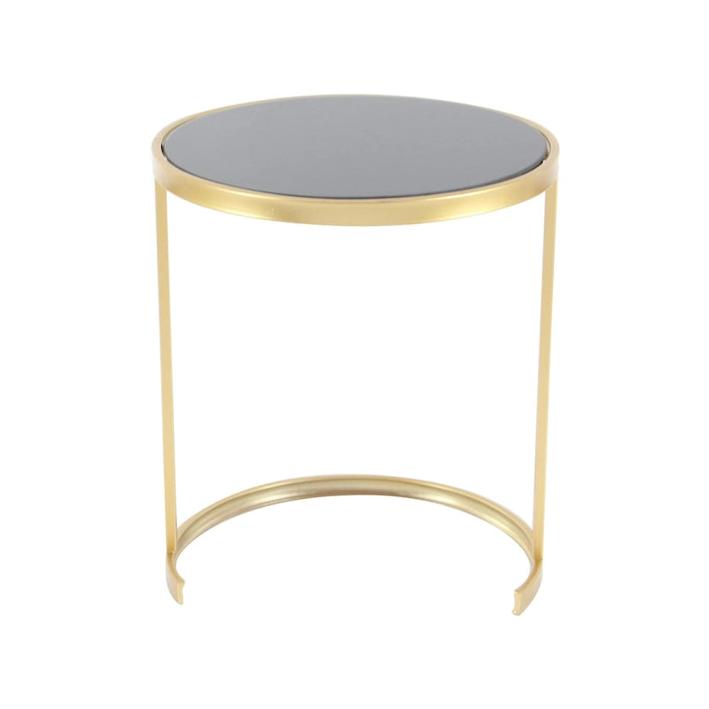 Tables d'appoint accentuées en métal noir/doré (paquet de 3)
