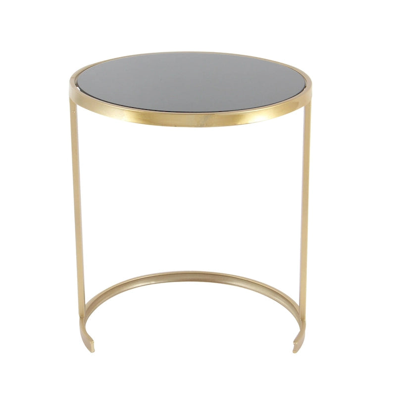 Tables d'appoint accentuées en métal noir/doré (paquet de 3)