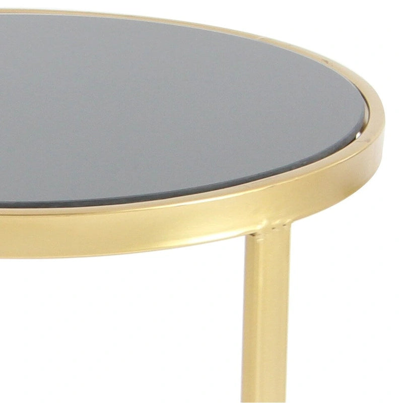 Tables d'appoint accentuées en métal noir/doré (paquet de 3)