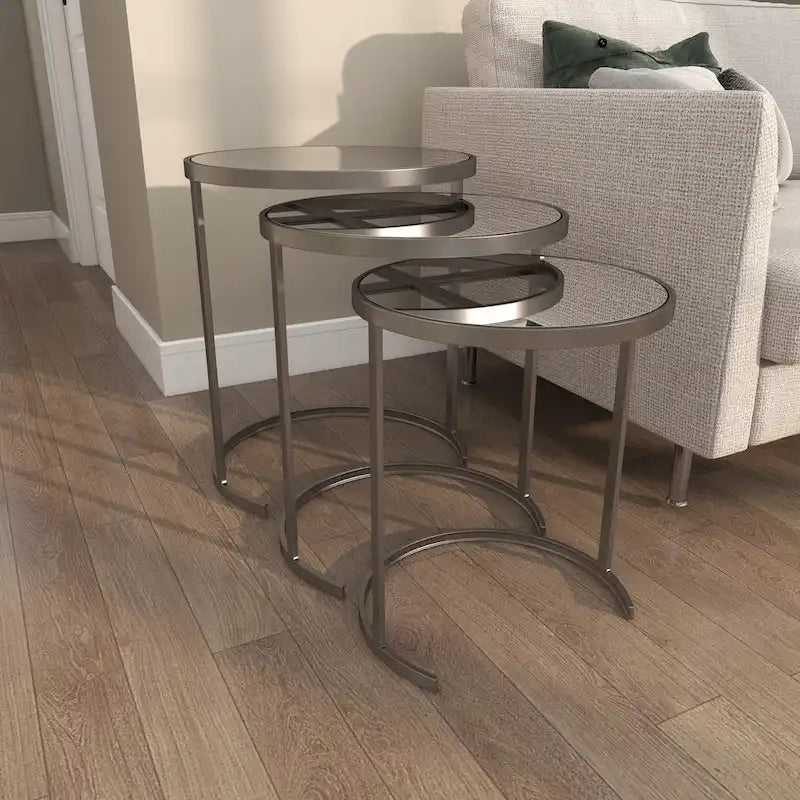 Tables d'appoint accentuées en métal noir/doré (paquet de 3)