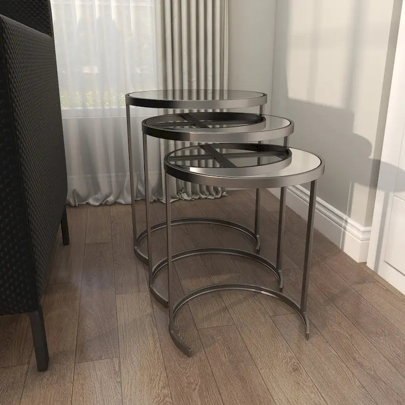 Tables d'appoint accentuées en métal noir/doré (paquet de 3)