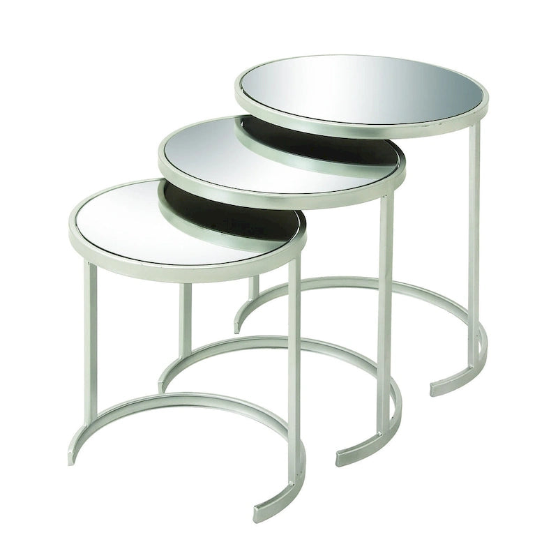 Tables d'appoint accentuées en métal noir/doré (paquet de 3)