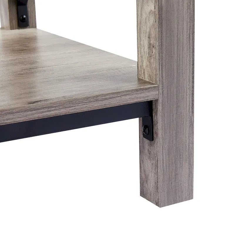 Table d'appoint ou de chevet de ferme CO-Z de 16 pouces avec étagère de rangement