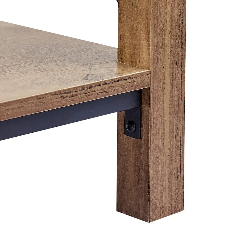 Table d'appoint ou de chevet de ferme CO-Z de 16 pouces avec étagère de rangement