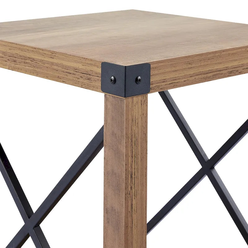 Table d'appoint ou de chevet de ferme CO-Z de 16 pouces avec étagère de rangement