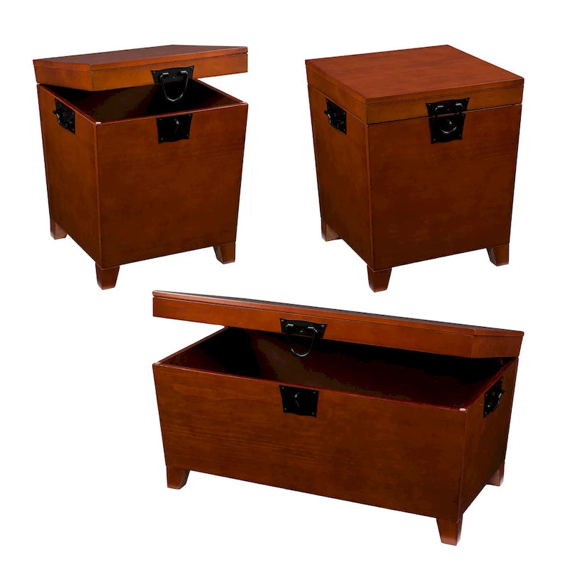 Table basse en tronc de bois de chêne Liatris et ensemble de 2 tables d'appoint SEI Furniture