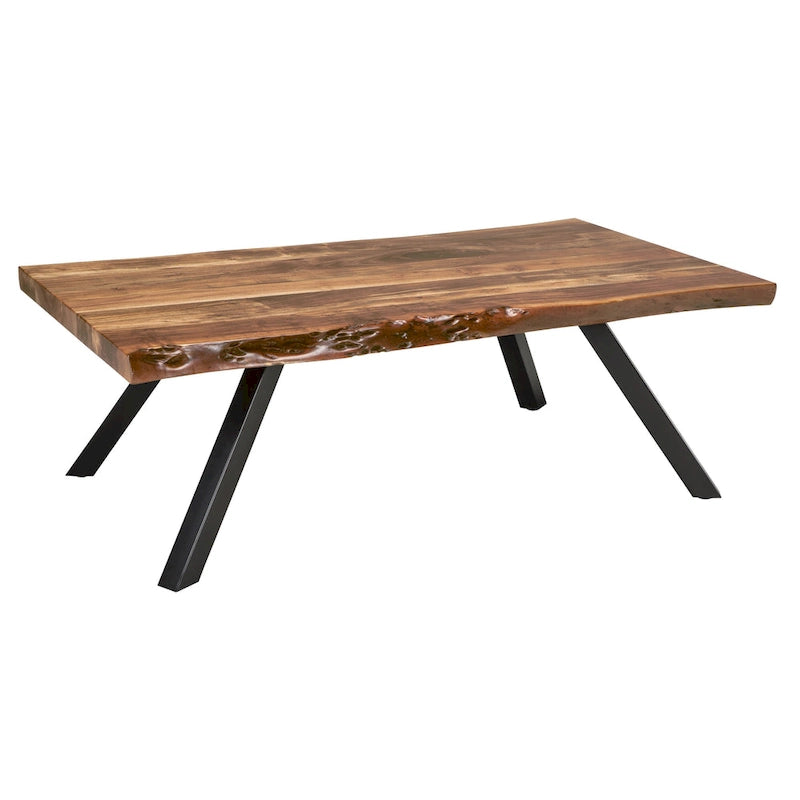 Table basse rectangulaire Reese Live Edge en acacia naturel