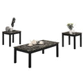 Table basse 3 pièces avec plateau en faux marbre