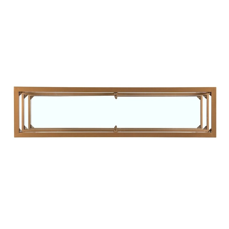 Console étroite SEI Furniture Jensen en métal avec étagères en verre - Doré