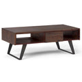 Table basse moderne rectangulaire WYNDENHALL Mitchell en BOIS MASSIF et métal, 48 pouces de large - 48 L x 22 P x 18 H