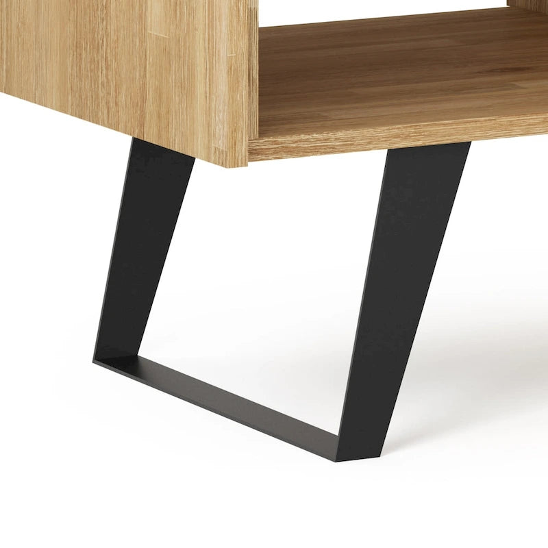 Table basse moderne rectangulaire WYNDENHALL Mitchell en BOIS MASSIF et métal, 48 pouces de large - 48 L x 22 P x 18 H