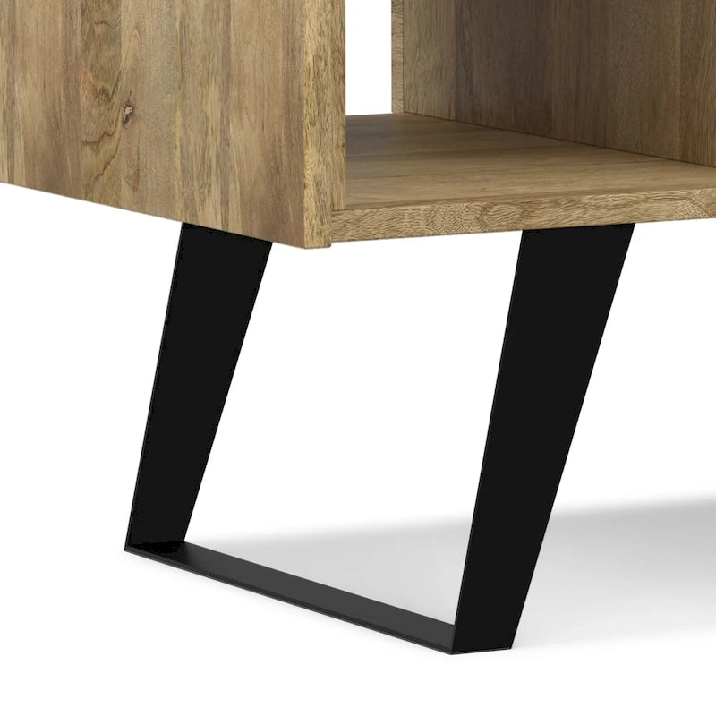 Table basse moderne rectangulaire WYNDENHALL Mitchell en BOIS MASSIF et métal, 48 pouces de large - 48 L x 22 P x 18 H