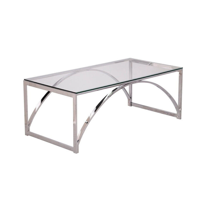 Table basse en verre argenté contemporaine SEI Furniture Stene