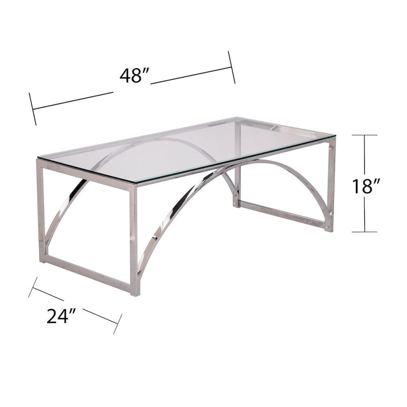 Table basse en verre argenté contemporaine SEI Furniture Stene