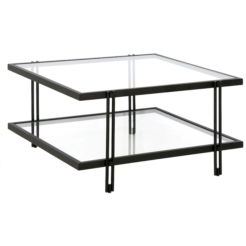 Table basse Inez en acier et verre au design moderne