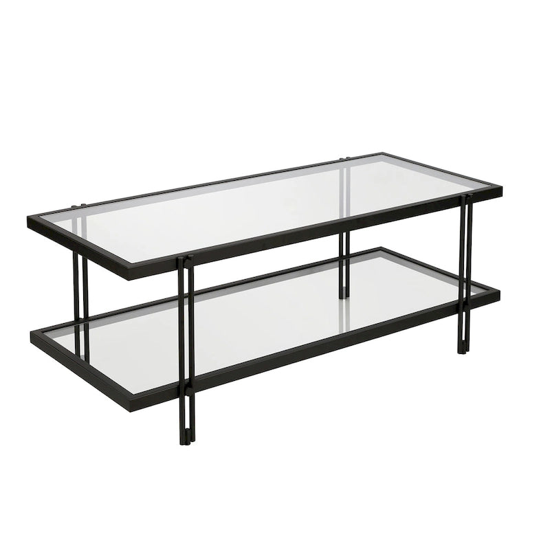 Table basse Inez en acier et verre au design moderne
