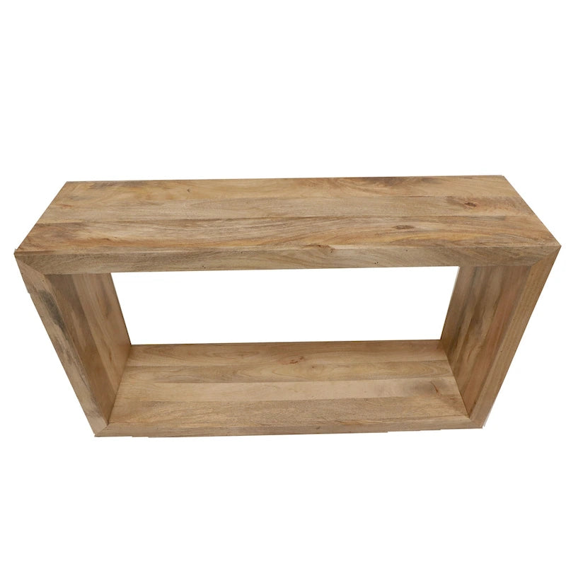Console Keli en bois de manguier de 132 cm avec cubes ouverts et 1 étagère