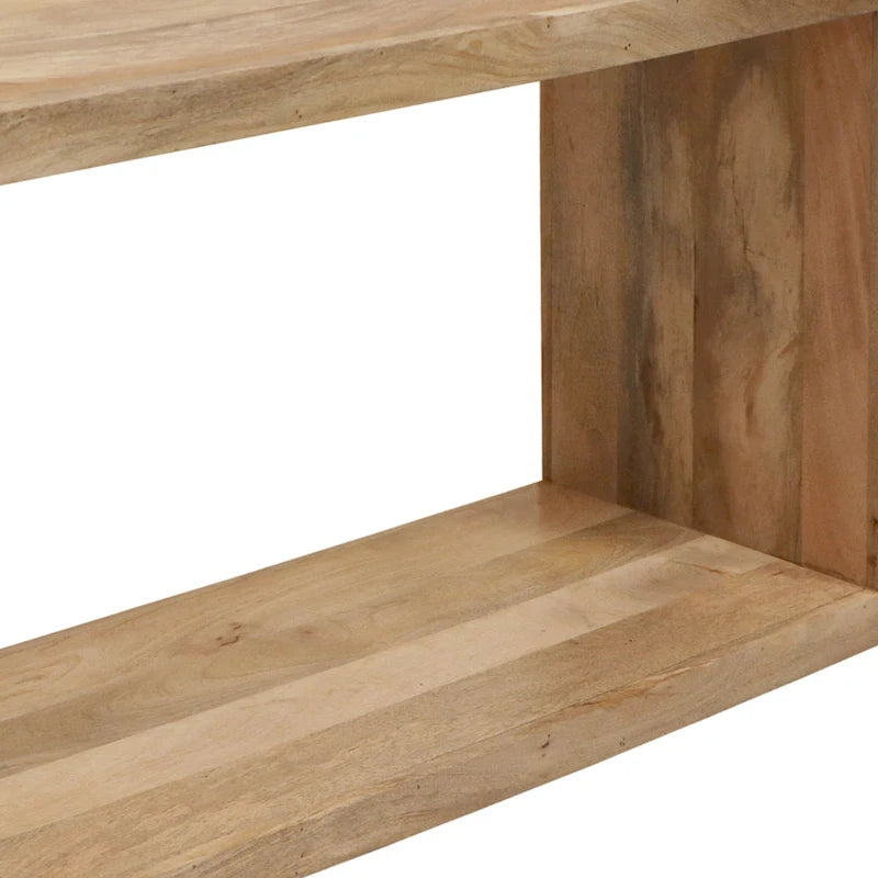 Console Keli en bois de manguier de 132 cm avec cubes ouverts et 1 étagère