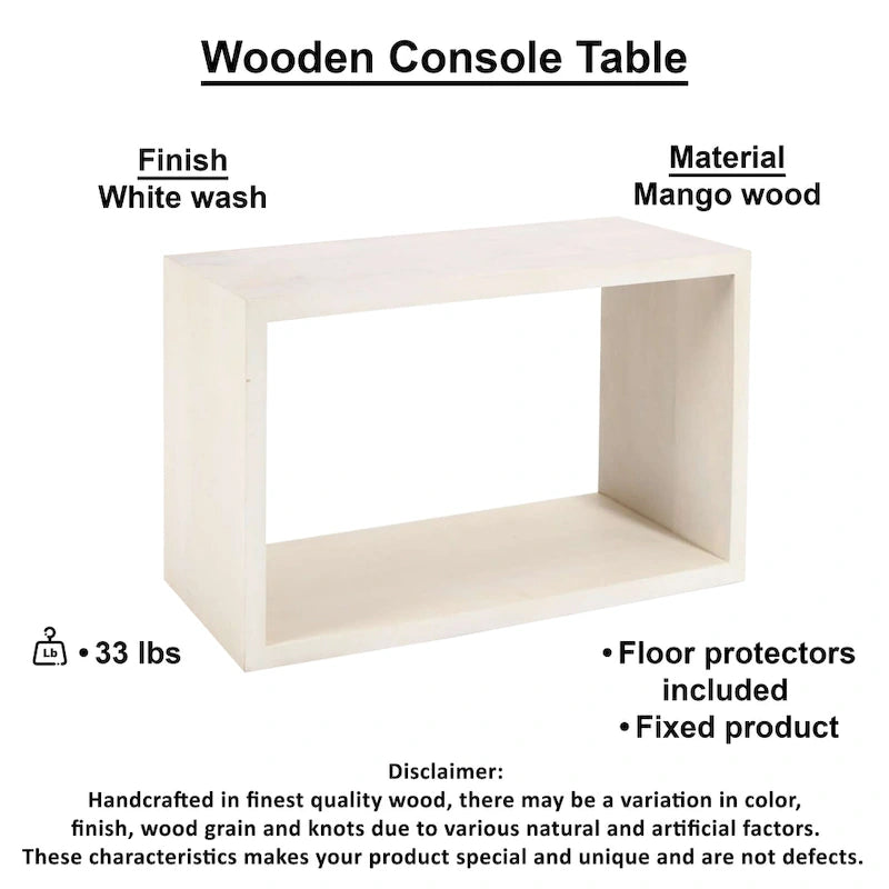 Console Keli en bois de manguier de 132 cm avec cubes ouverts et 1 étagère