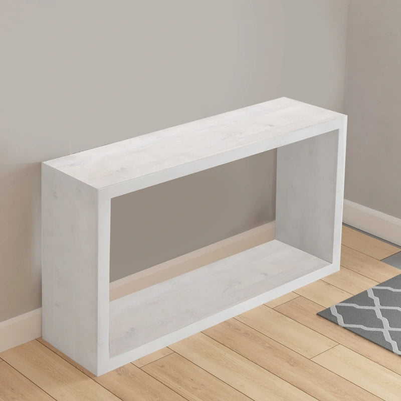 Console Keli en bois de manguier de 132 cm avec cubes ouverts et 1 étagère