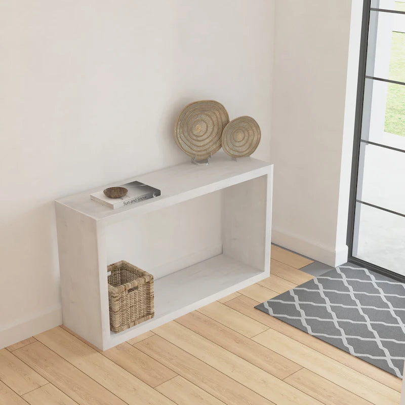 Console Keli en bois de manguier de 132 cm avec cubes ouverts et 1 étagère