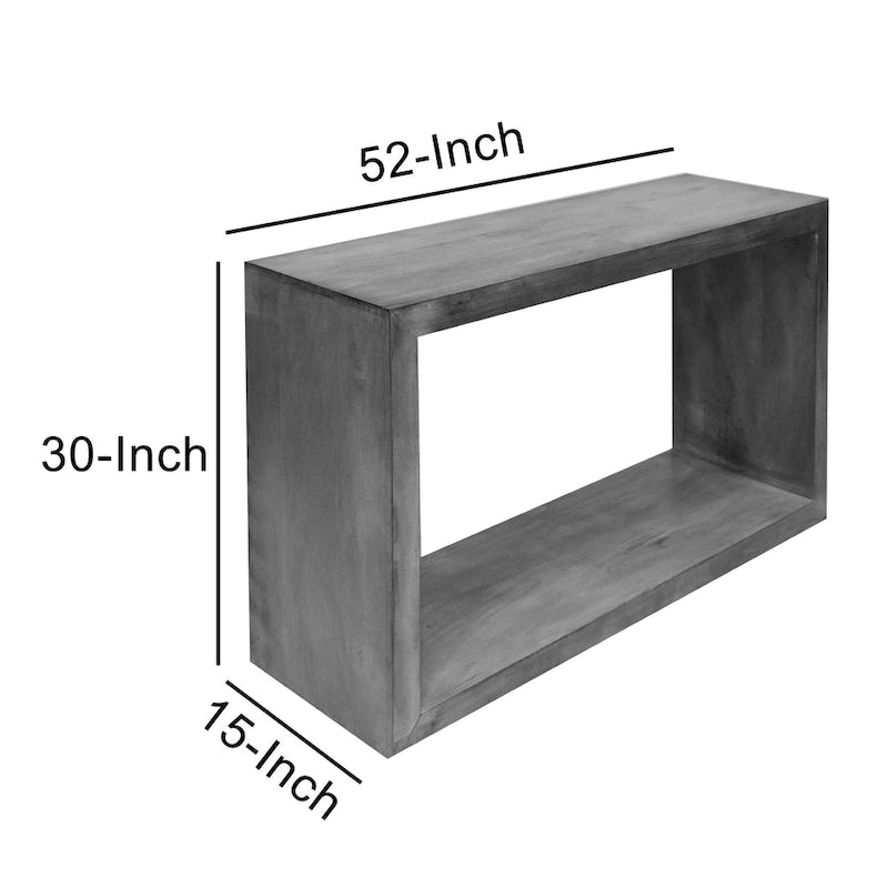 Console Keli en bois de manguier de 132 cm avec cubes ouverts et 1 étagère