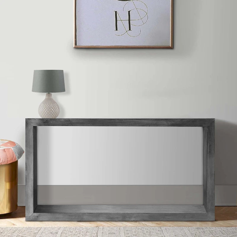 Console Keli en bois de manguier de 132 cm avec cubes ouverts et 1 étagère