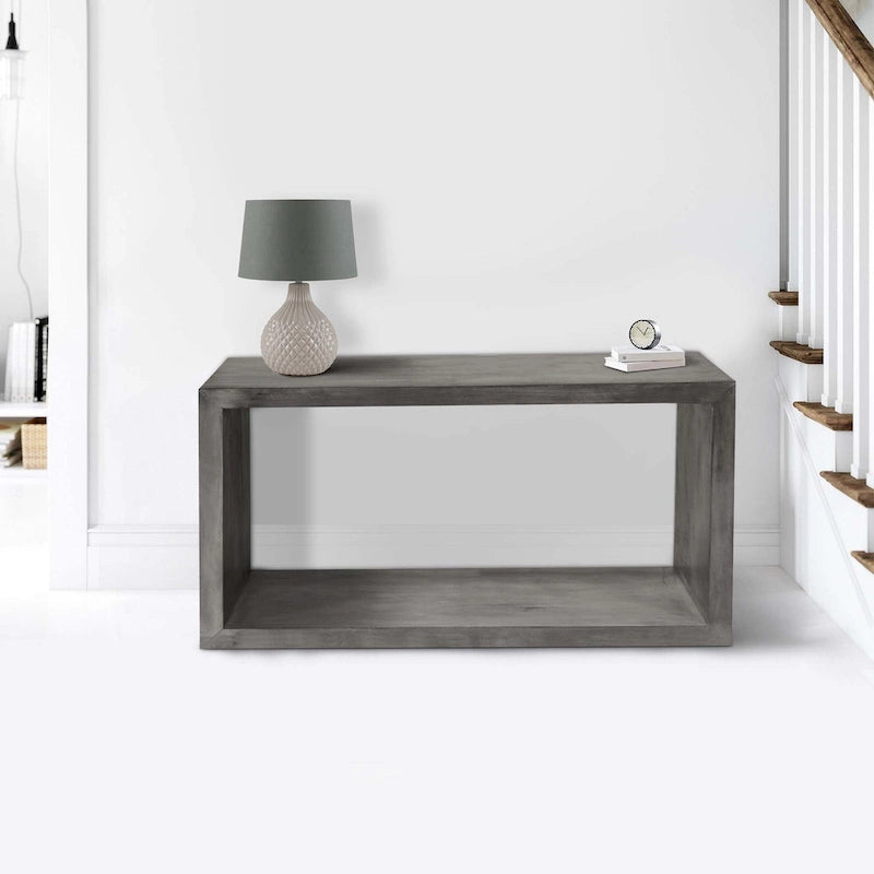 Console Keli en bois de manguier de 132 cm avec cubes ouverts et 1 étagère