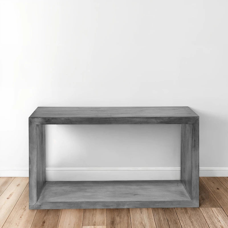 Console Keli en bois de manguier de 132 cm avec cubes ouverts et 1 étagère