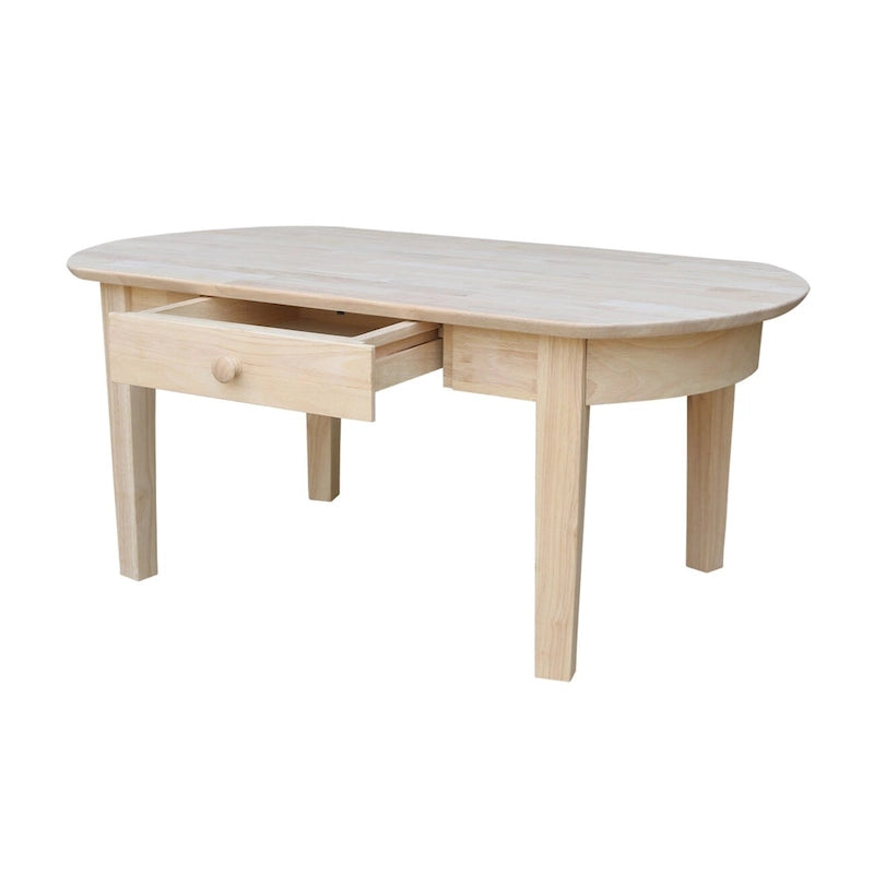 Table basse Philips Oval en parawwood massif non fini