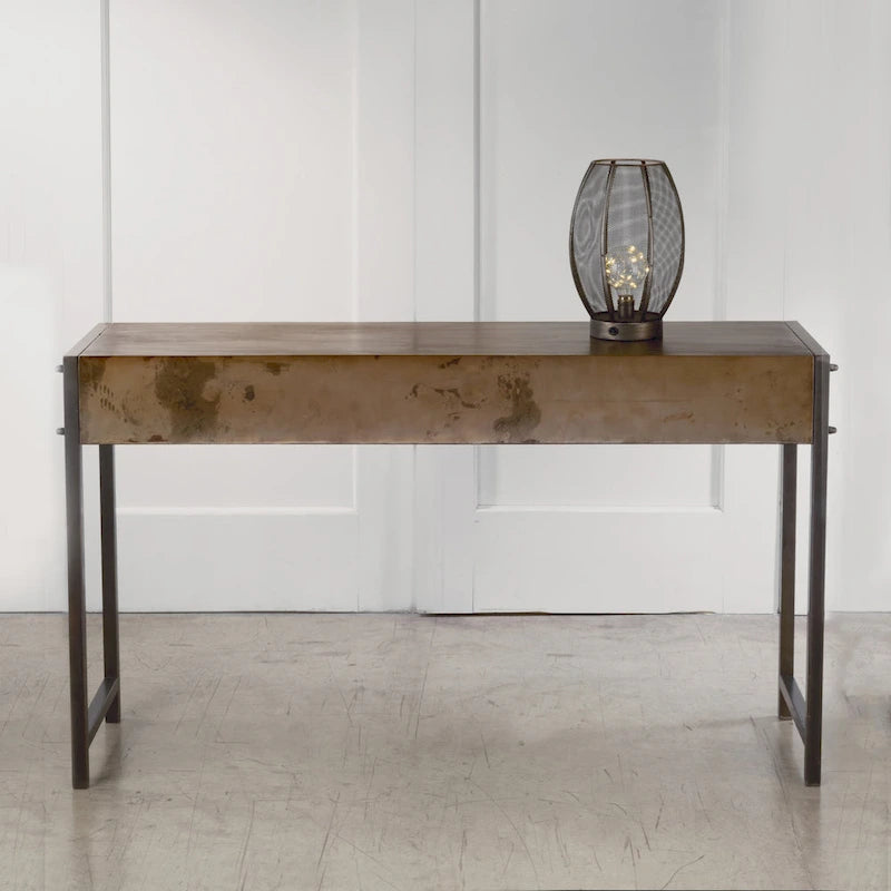 Console de salon en métal bronze Rehr Carbon Loft