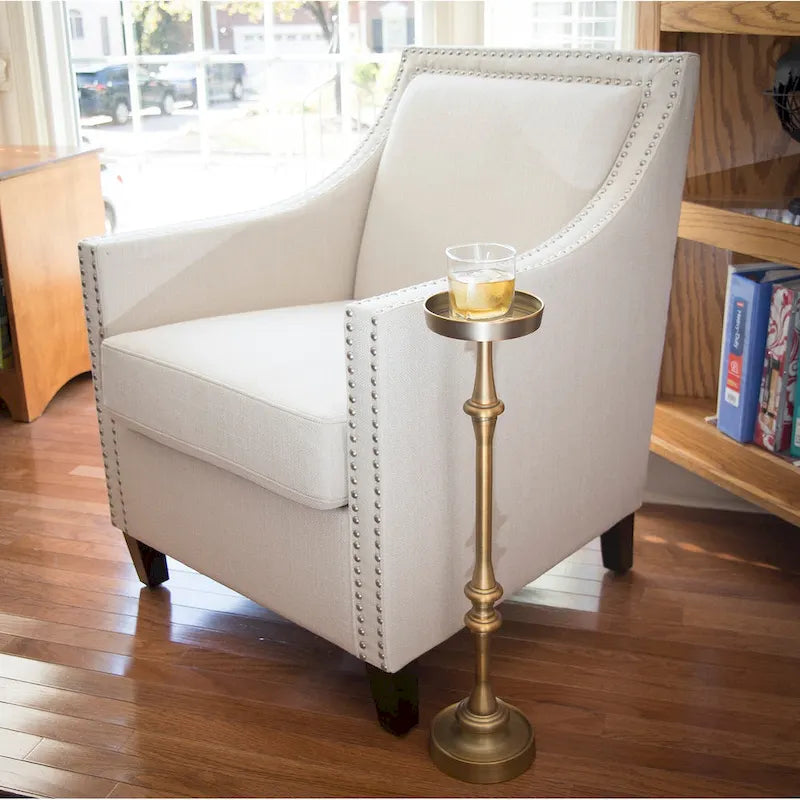 Table d'appoint Glam Martini sur pied ronde de 6 po, Laiton