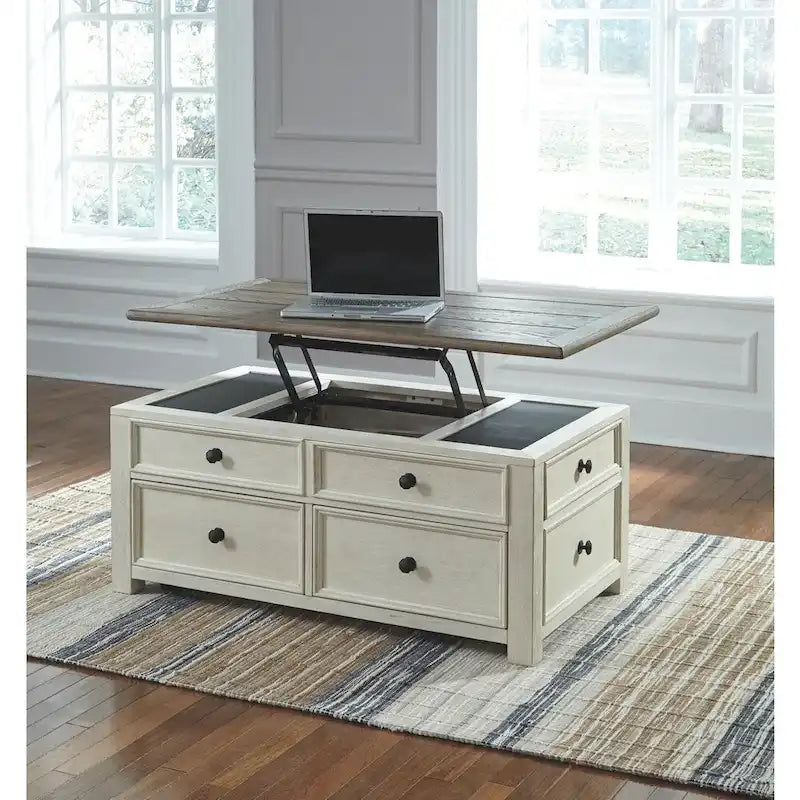 Table basse bicolore Bolanburg avec plateau relevable