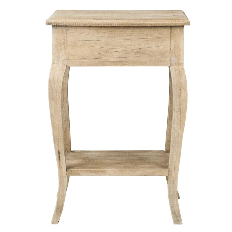 Table d'appoint en bois massif naturel non fini avec tiroir par East at Main