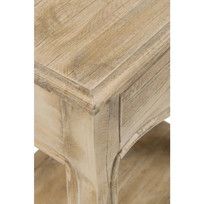 Table d'appoint en bois massif naturel non fini avec tiroir par East at Main