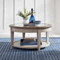Table basse ronde Heartland Antique White & Tobacco avec carreaux de plafond