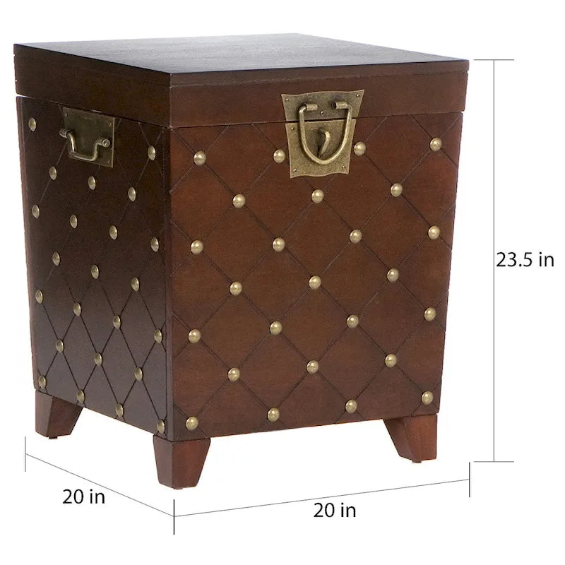 SEI Furniture Liatris – Coffre de bout de canapé expresso avec clous décoratifs