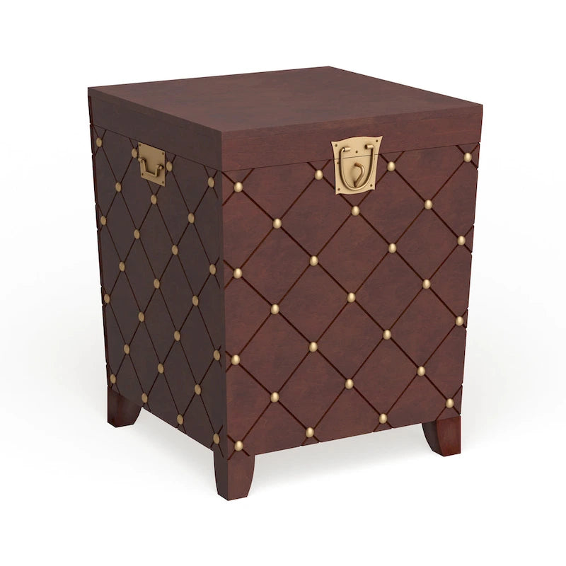 SEI Furniture Liatris – Coffre de bout de canapé expresso avec clous décoratifs